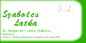 szabolcs latka business card